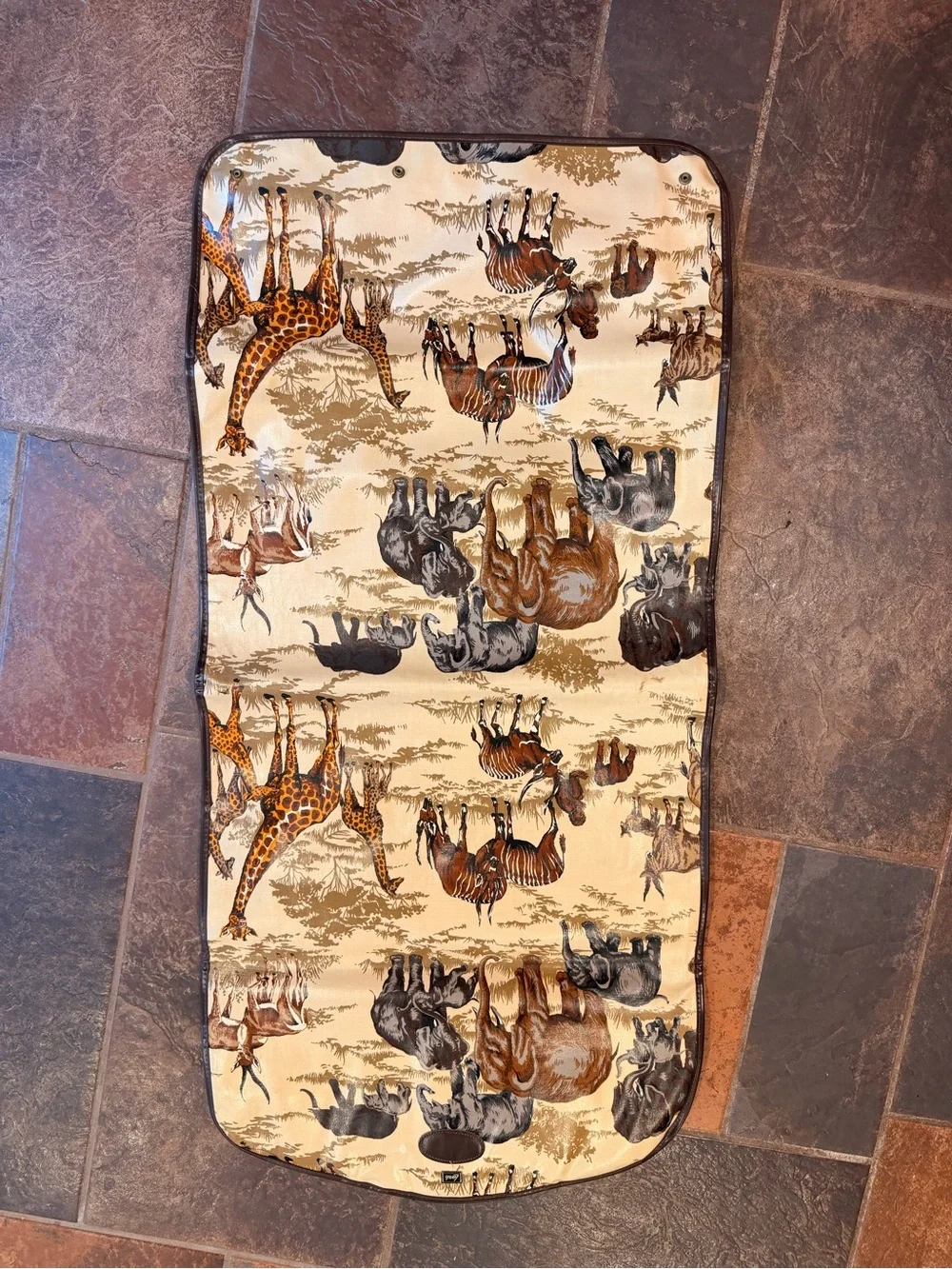 Rare Vintage 1970s Lark Abercrombie & Fitch Safari Print Garment Travel Bag
